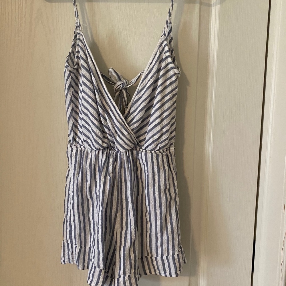 LA Hearts striped romper
